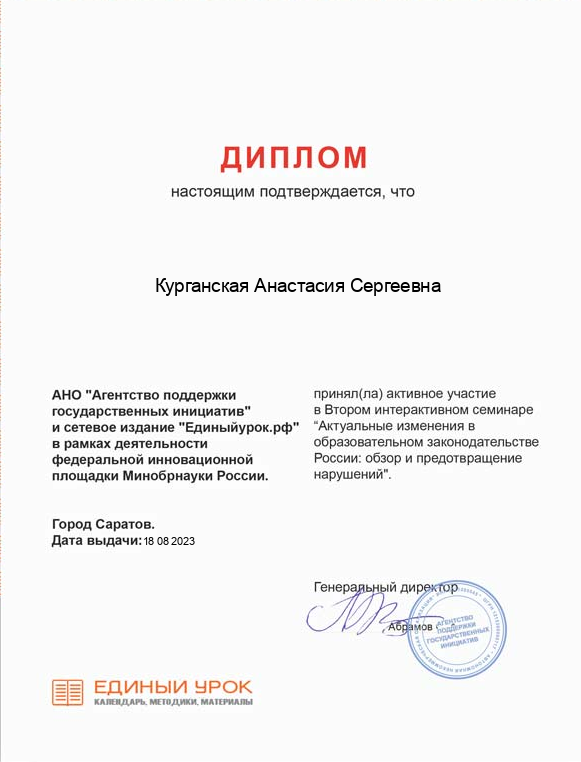 Курганская А.С.
